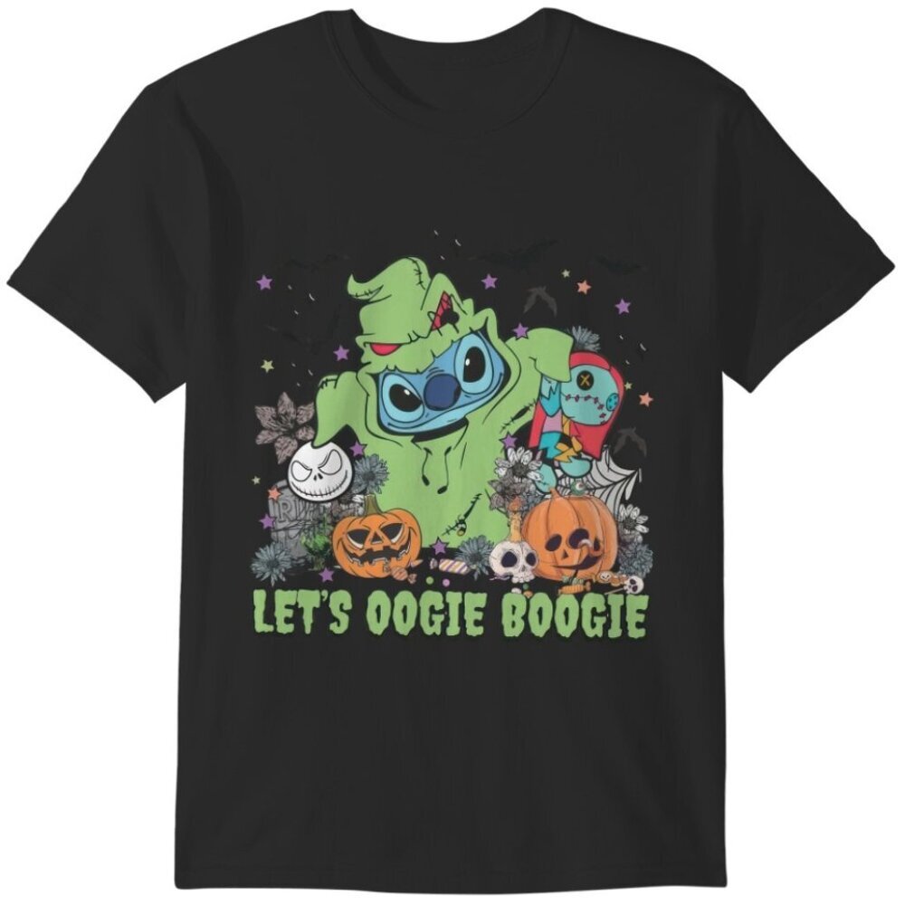 Disney Halloween Stitch Oogie Boogie Nightmare Fan Gift Graphic Youth T-shirt